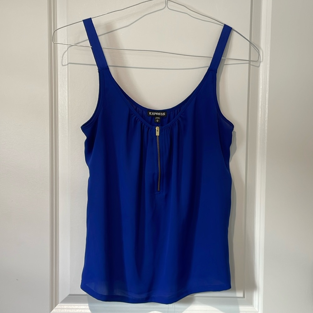 Express Blue Zipper Tank